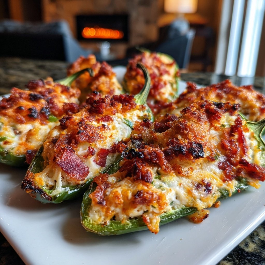 Super Bowl Appetizer Stuffed Jalapeno Boats