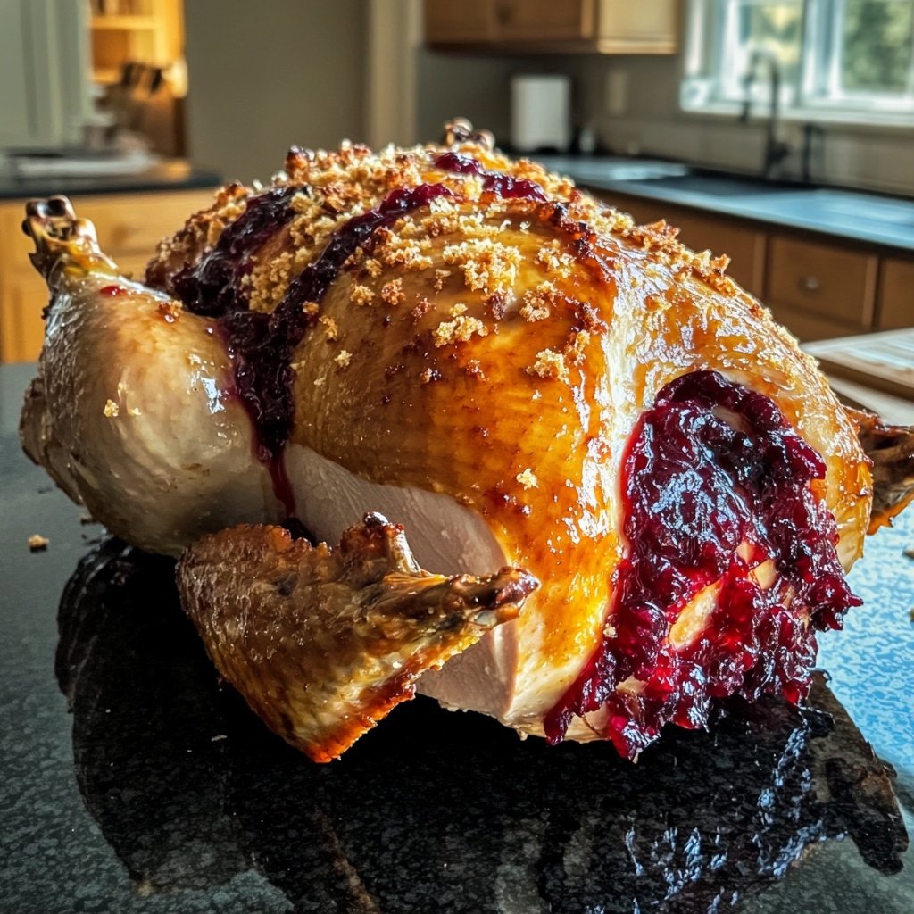 Roasted Turkey with Cranberry Glaze