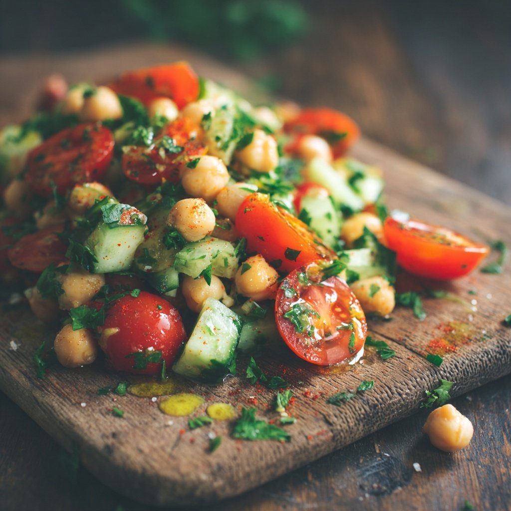 Mediterranean Chickpea And Cucumber Salad