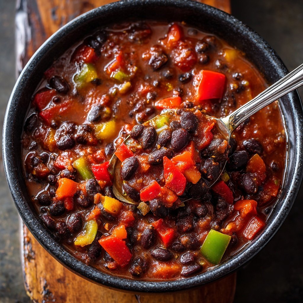 Healthy Crockpot Black Bean Chili