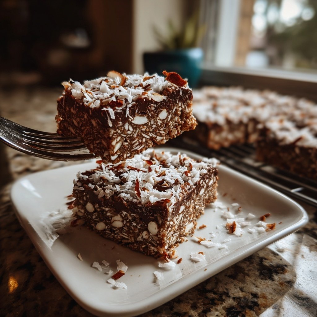 Chocolate Almond Coconut Squares