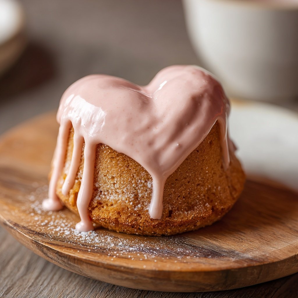 Mini Heart Cake with Strawberry Honey Cream