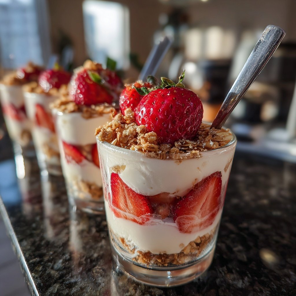 Strawberry Oat Cheesecake Parfaits