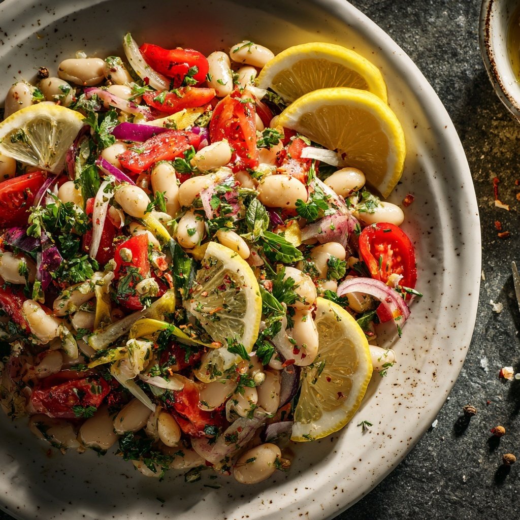 Healthy Lunch White Bean Lemon Salad