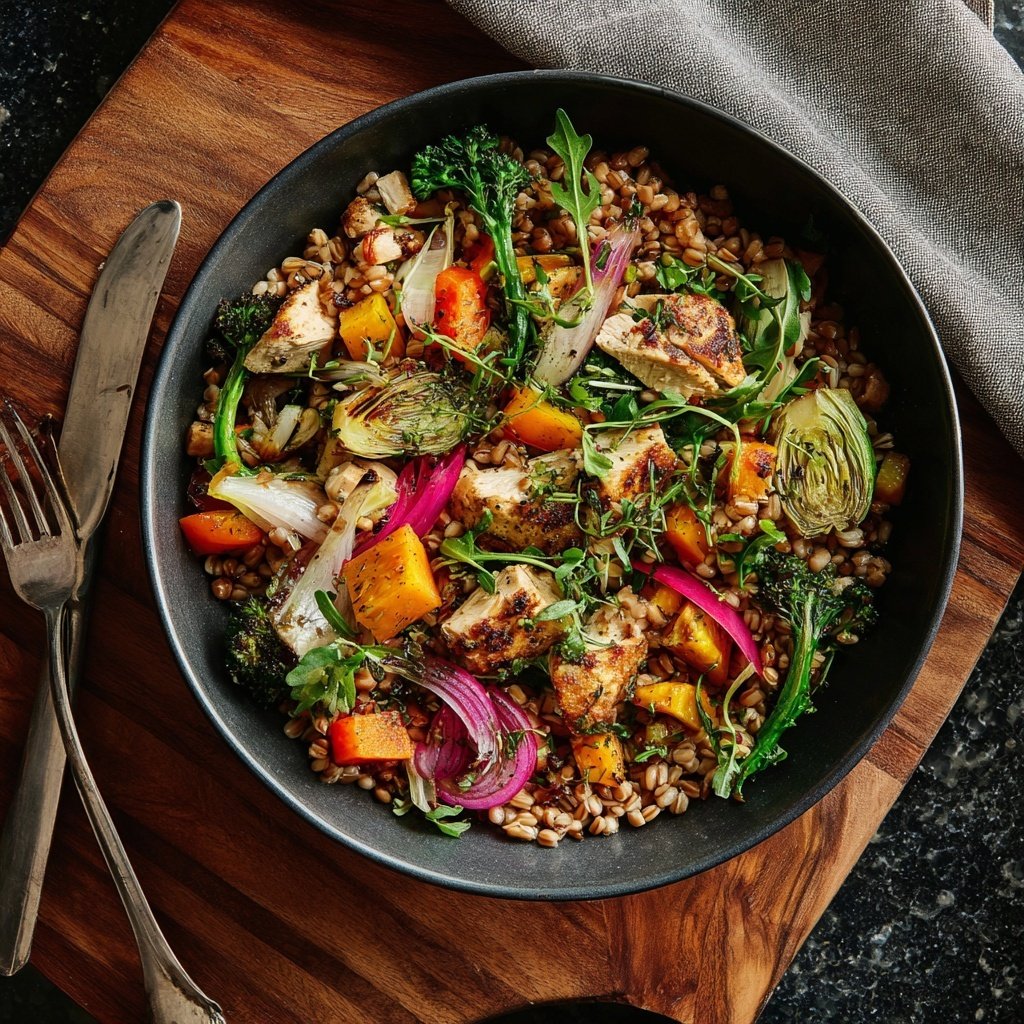 Healthy Chicken And Farro Bowl