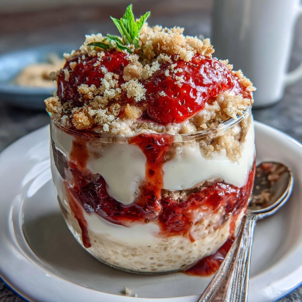 Strawberry Cheesecake Overnight Oats Easy