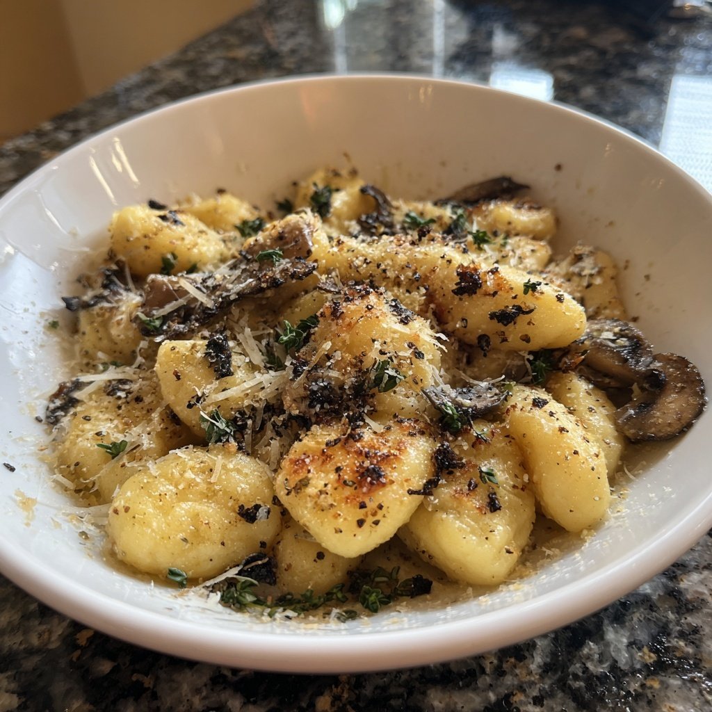 Valentine Dinner Truffle Mushroom Gnocchi