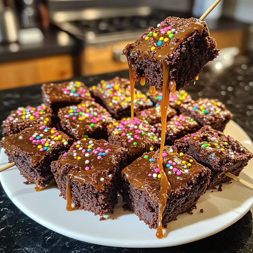 Super Bowl Dessert Brownie Skewers