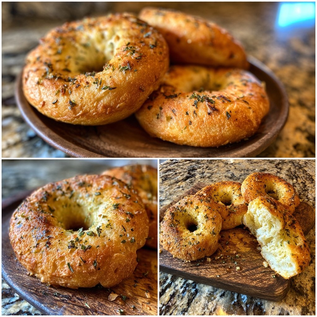 Air Fryer Garlic Herb Bagels