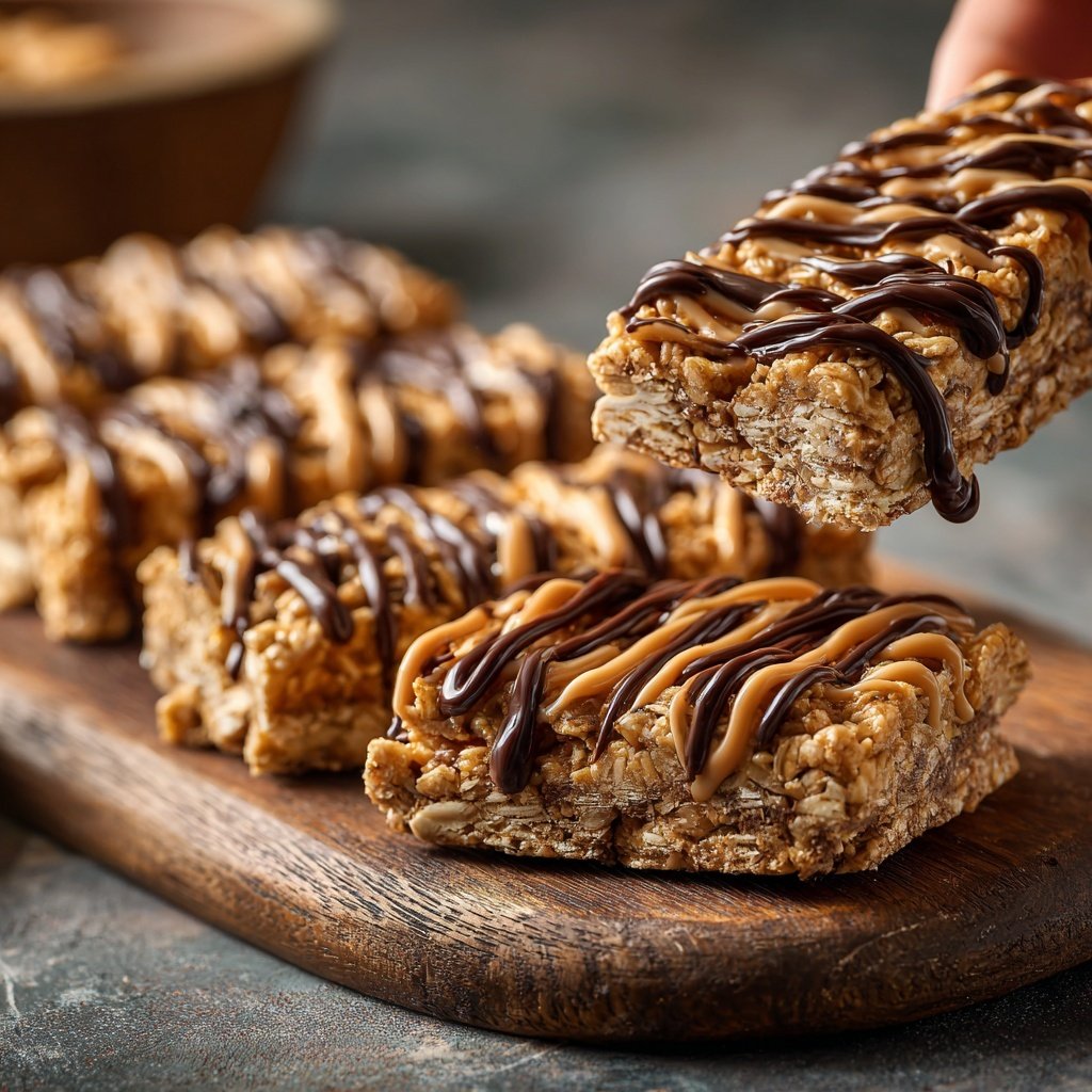 Chocolate Peanut Butter Oat Bars