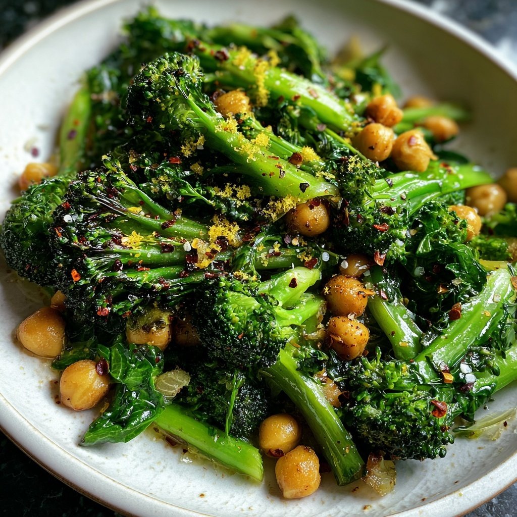 Garlic Lemon Broccoli Chickpea Sauté