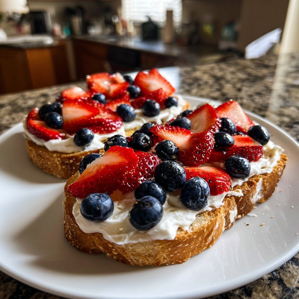 Valentines Breakfast Berry Yogurt Toast