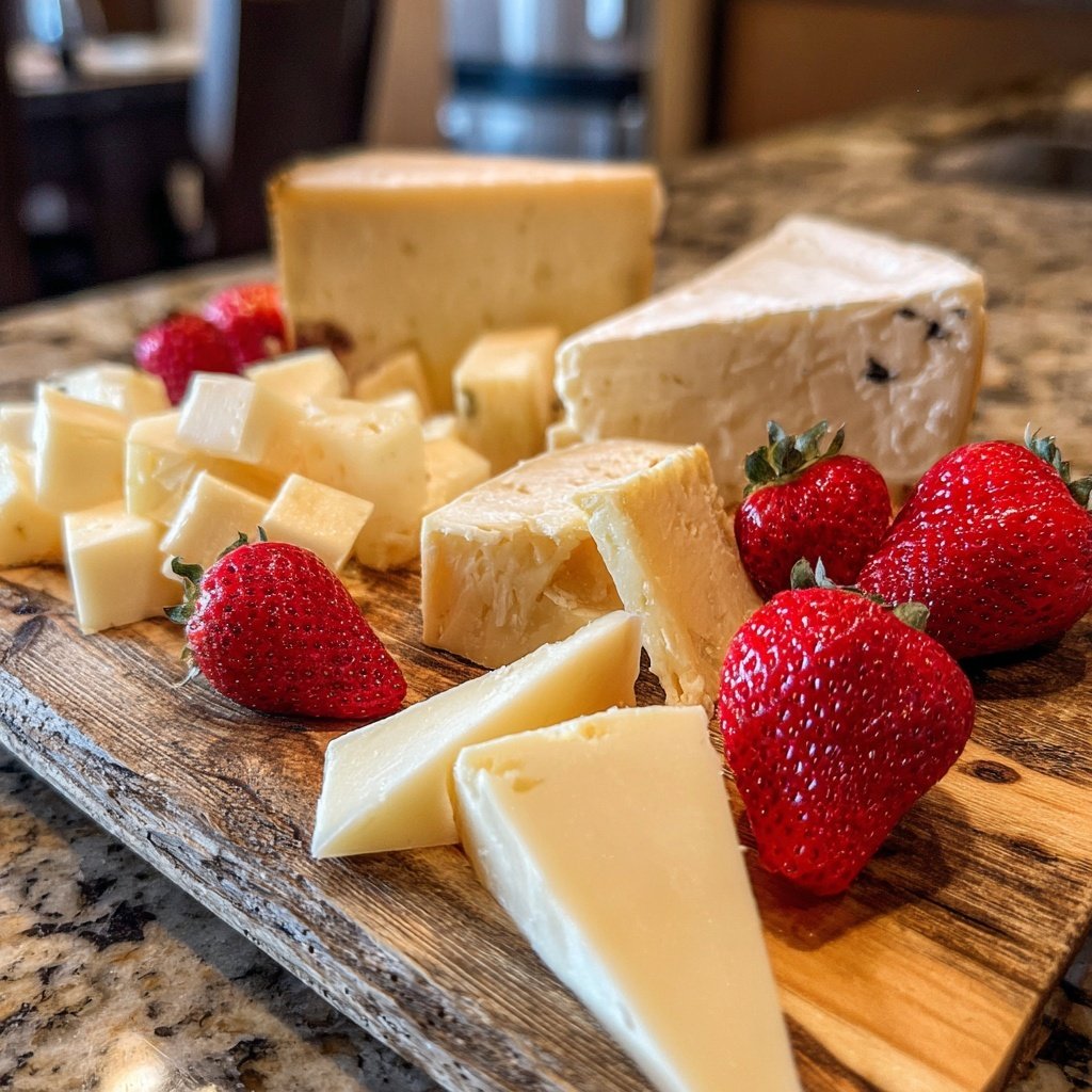 Valentine Cheese Board with Fruit